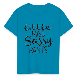 Kids and Babies Miss Sassy Pants Print T Shirt - turquoise