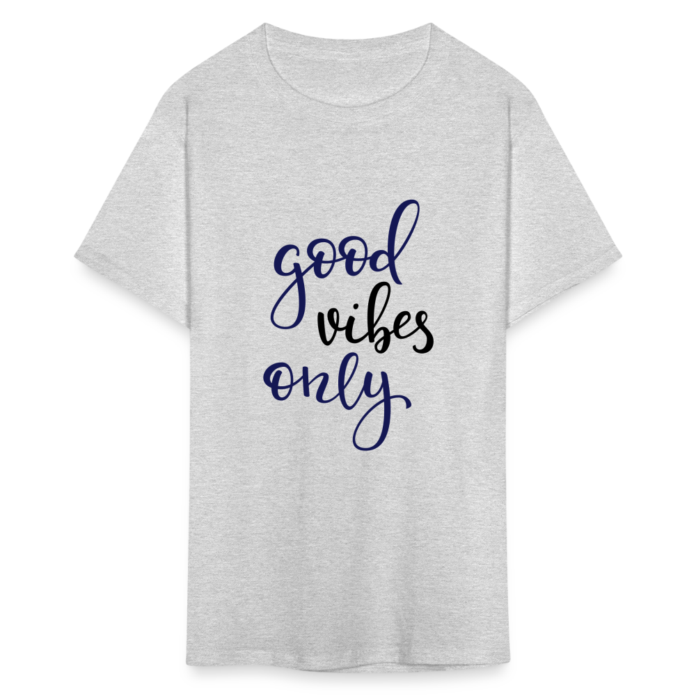 Unisex Good Vibes Print T Shirt - heather gray