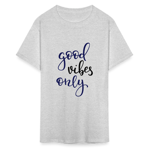 Unisex Good Vibes Print T Shirt - heather gray