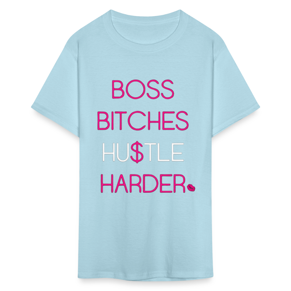 Women's Classic Boss Print T Shirt - powder blue