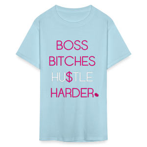 Women's Classic Boss Print T Shirt - powder blue