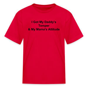 Kids Unisex Attitude Custom T Shirt - red