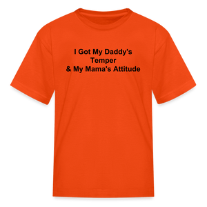 Kids Unisex Attitude Custom T Shirt - orange