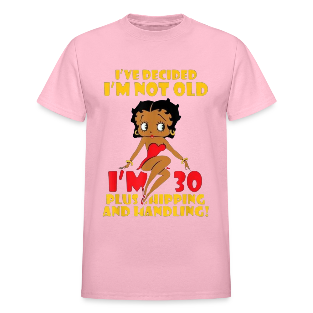 Women's Gildan Cotton I'm Not Old Print T Shirt - light pink