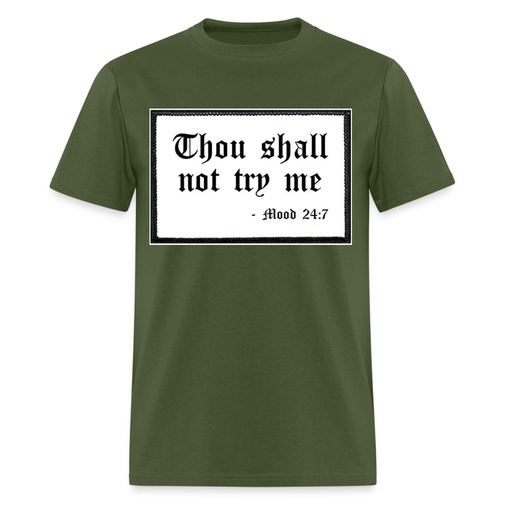 Unisex Try Me Print T Shirt - military green