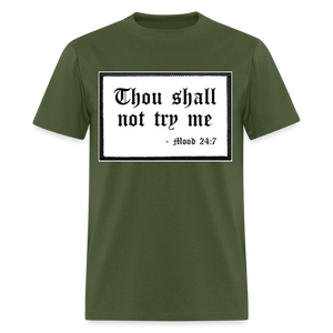 Unisex Try Me Print T Shirt - military green