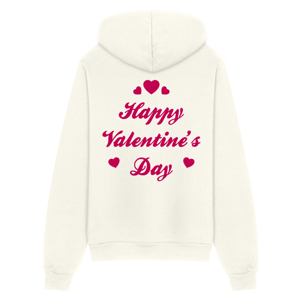 Women's Bella + Canvas Full Zip Valentines Print Hoodie - vintage white