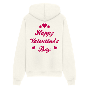 Women's Bella + Canvas Full Zip Valentines Print Hoodie - vintage white