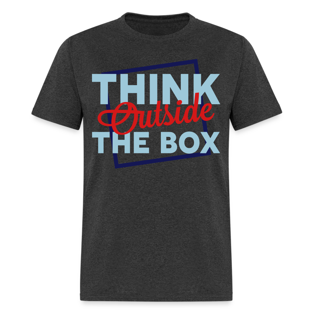 Unisex Adults Think Outside the Box Print T Shirt - heather black