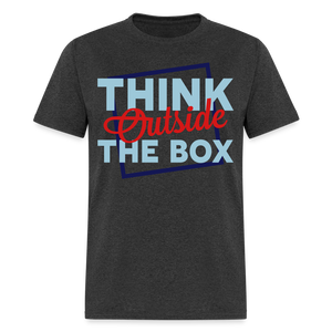 Unisex Adults Think Outside the Box Print T Shirt - heather black