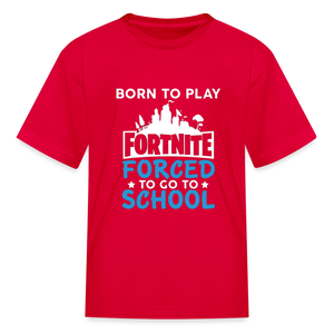 Boys Forced to go to School Print T Shirt - red