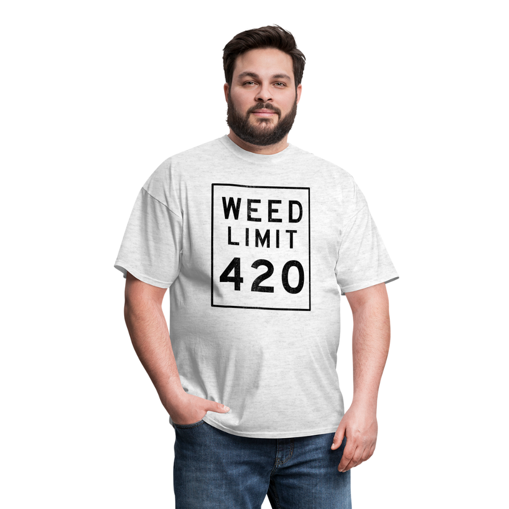 Unisex Weed Limit 420 Print T Shirt - light heather gray