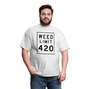 Unisex Weed Limit 420 Print T Shirt - light heather gray