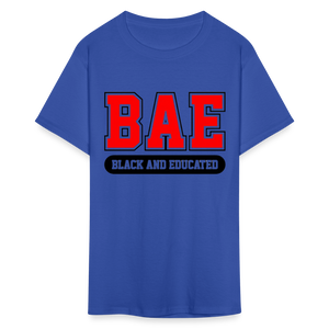 Unisex Classic Bae Print Fruit of The Loom T Shirt - royal blue