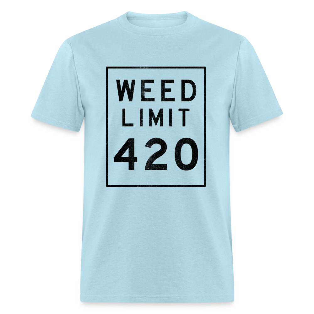 Unisex Weed Limit 420 Print T Shirt - powder blue