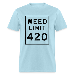 Unisex Weed Limit 420 Print T Shirt - powder blue