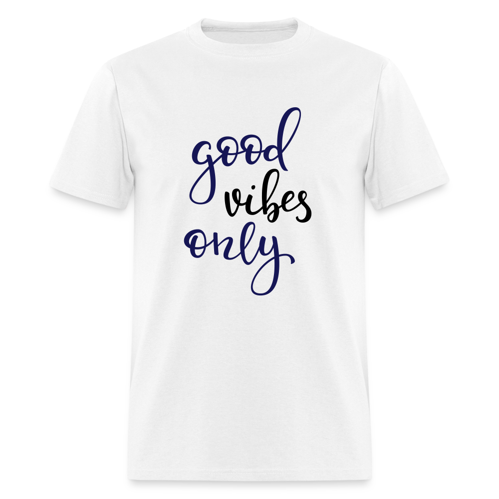 Unisex Good Vibes Print T Shirt - white