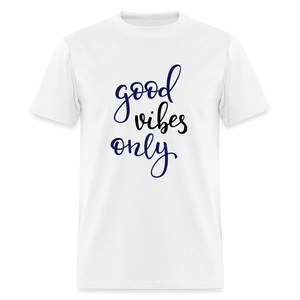 Unisex Good Vibes Print T Shirt - white