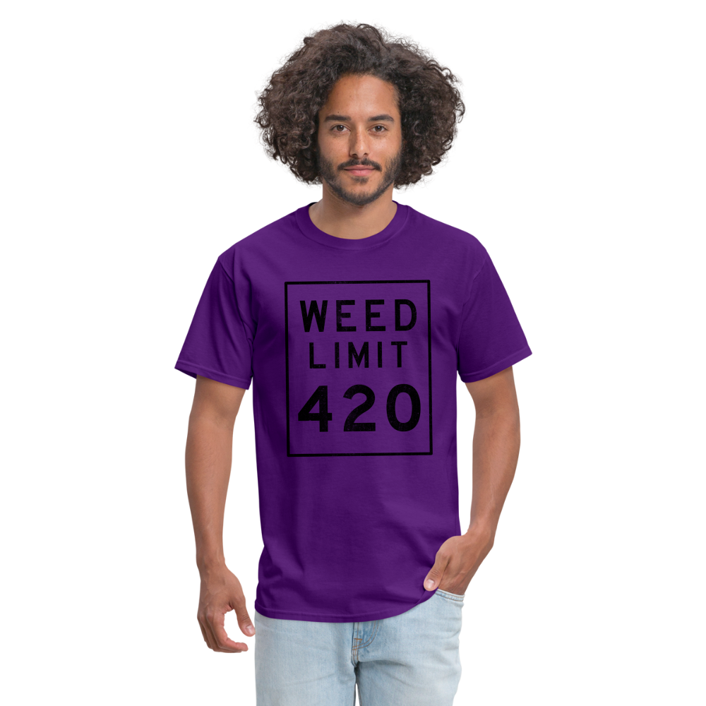 Unisex Weed Limit 420 Print T Shirt - purple