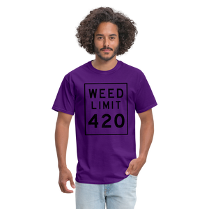 Unisex Weed Limit 420 Print T Shirt - purple