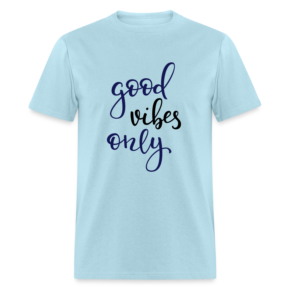 Unisex Good Vibes Print T Shirt - powder blue