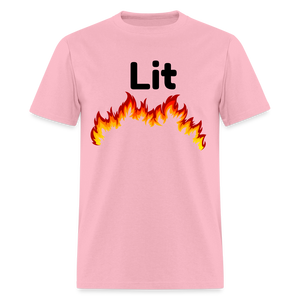 Unisex Lit Print T Shirt - pink