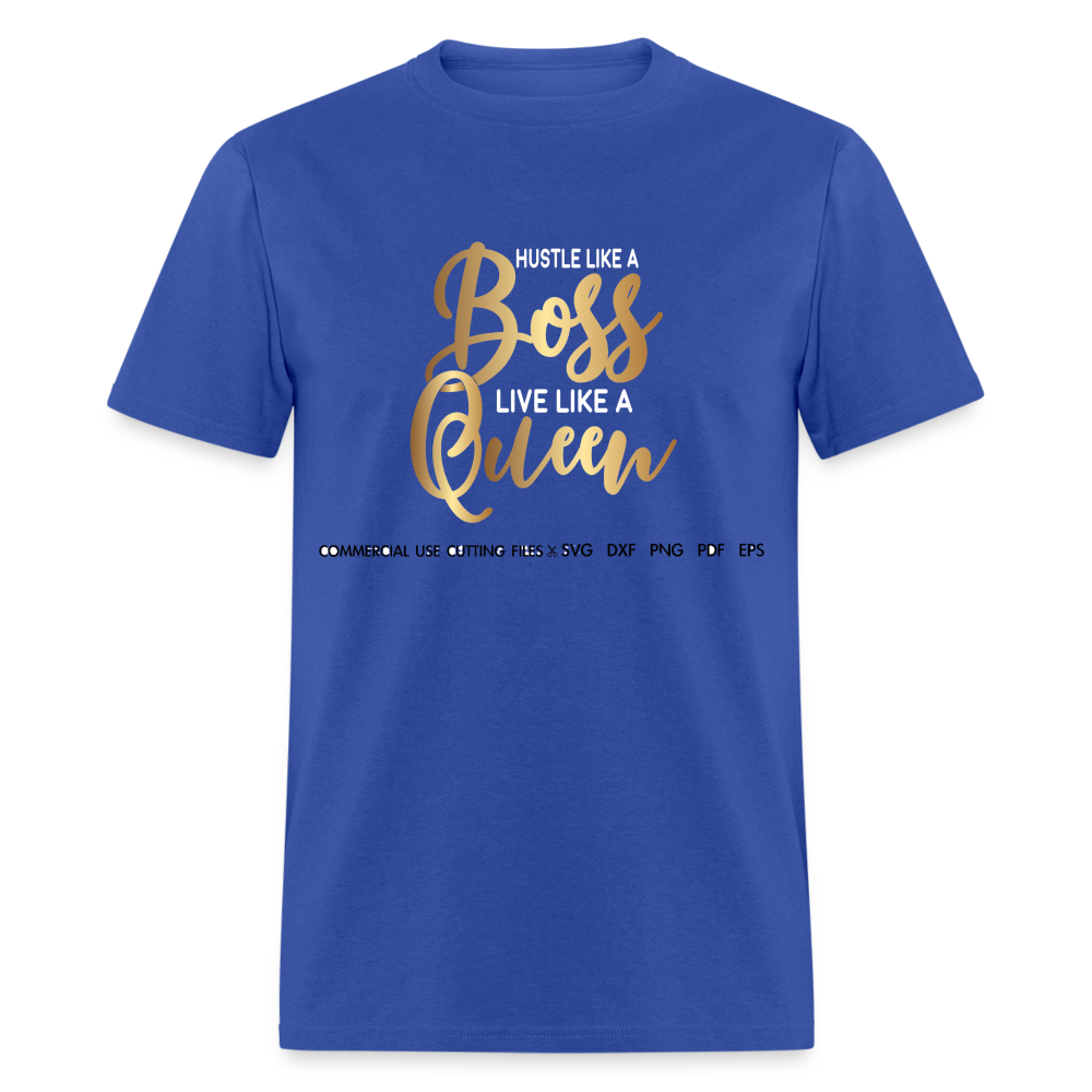 Women's Classic Boss Queen Print T Shirt - royal blue