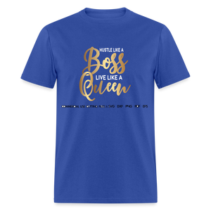 Women's Classic Boss Queen Print T Shirt - royal blue