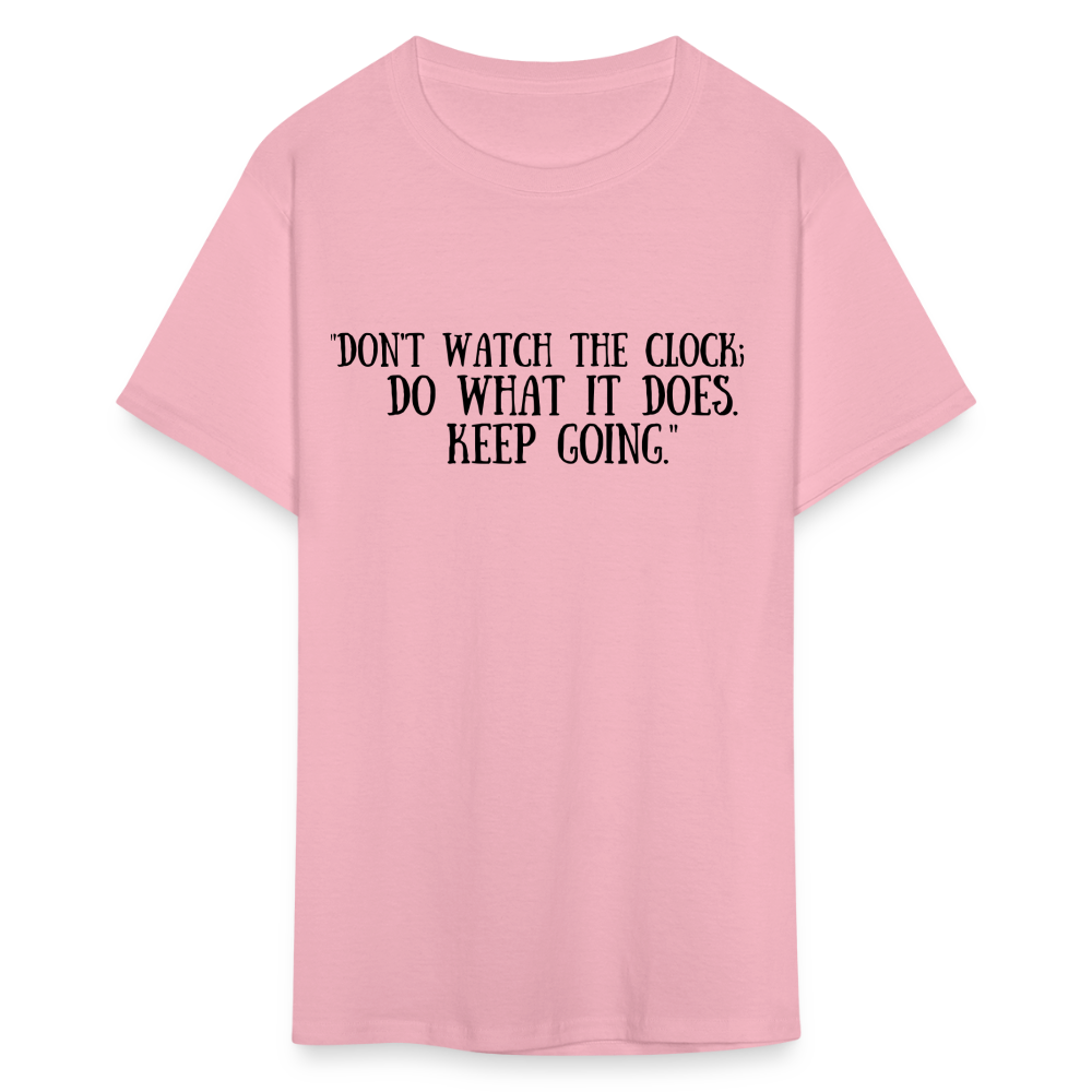 Unisex Classic  Watch the Clock Print T Shirt - pink