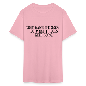 Unisex Classic  Watch the Clock Print T Shirt - pink