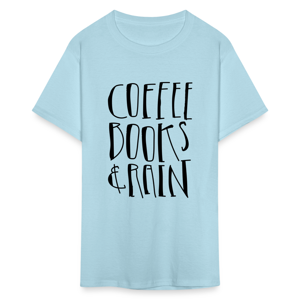 Unisex Coffee Print T Shirt - powder blue