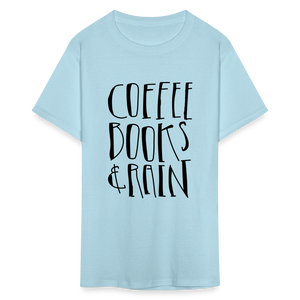 Unisex Coffee Print T Shirt - powder blue