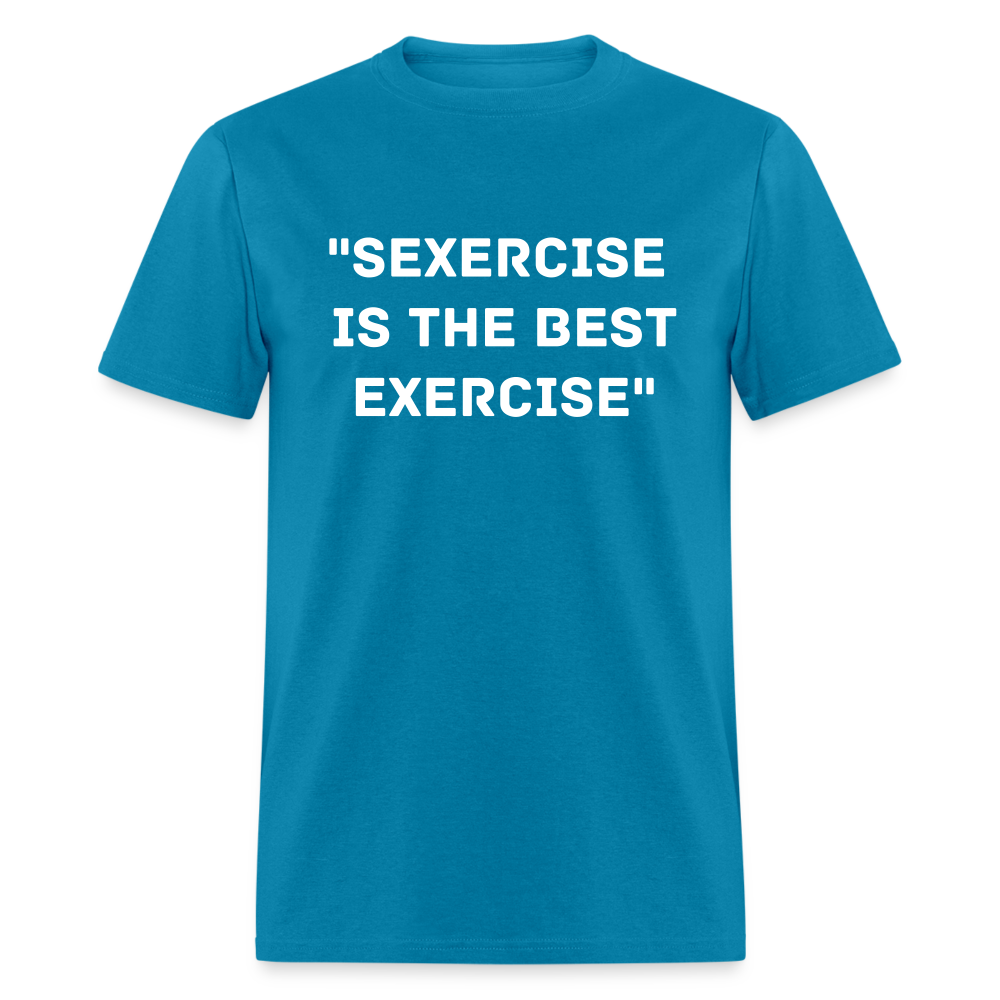 Unisex Classic Fruit of the Loom Exercise Print T Shirt - turquoise