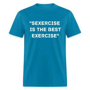 Unisex Classic Fruit of the Loom Exercise Print T Shirt - turquoise