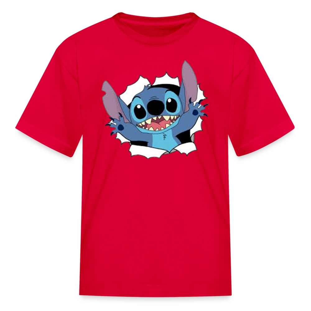 Kids and Babies Unisex Stitch Print  T-Shirt - red