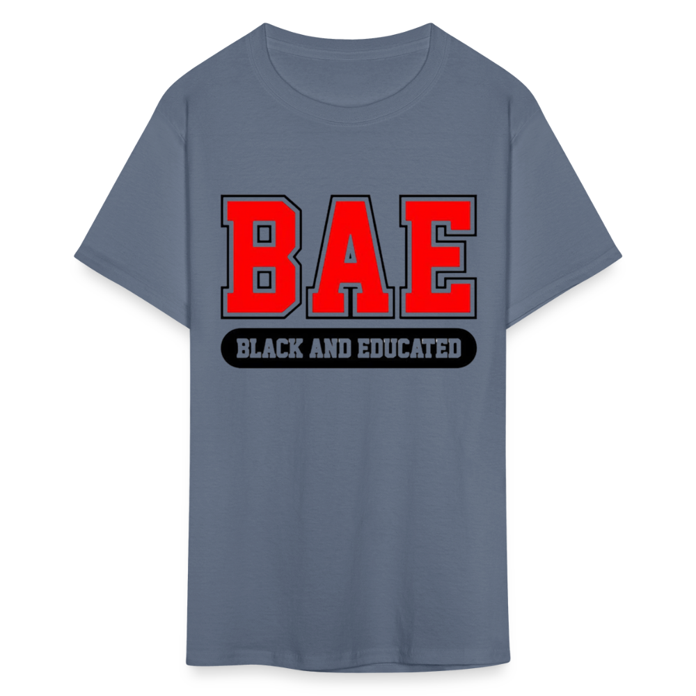 Unisex Classic Bae Print Fruit of The Loom T Shirt - denim