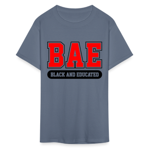 Unisex Classic Bae Print Fruit of The Loom T Shirt - denim