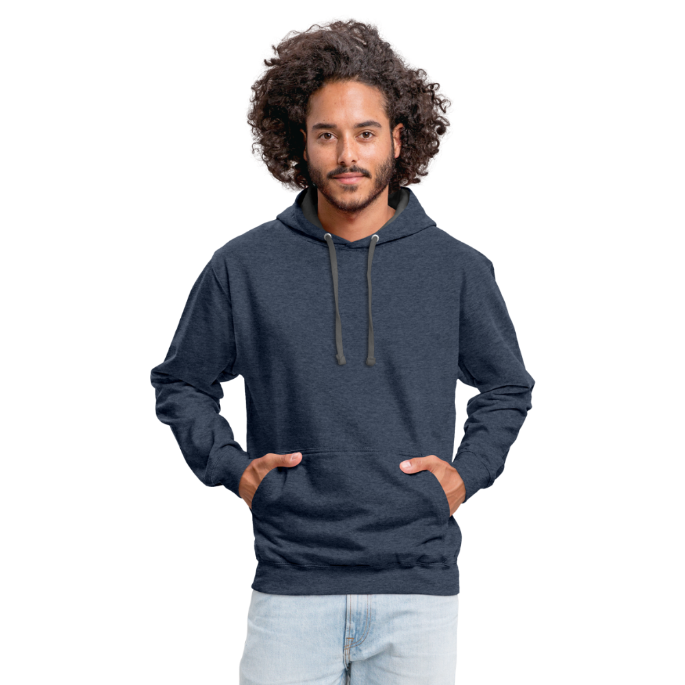 Boys Contrast Thug Life Print Hoodie - indigo heather/asphalt