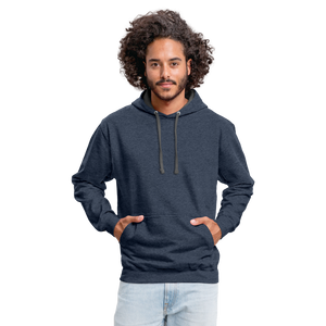 Boys Contrast Thug Life Print Hoodie - indigo heather/asphalt