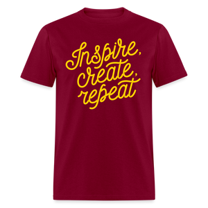 Unisex Custom Create Repeat T Shirt - burgundy