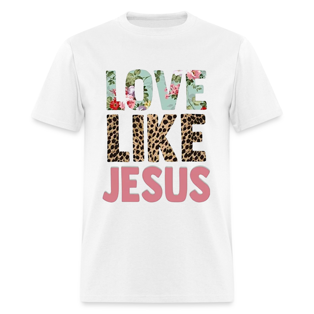 Unisex Jesus Print T Shirt - white