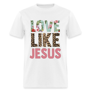 Unisex Jesus Print T Shirt - white