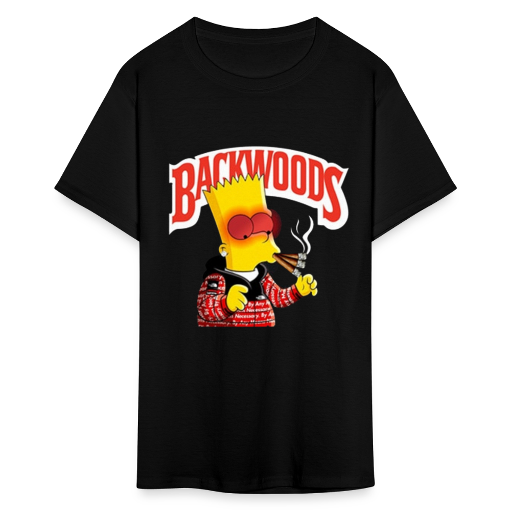 Unisex Backwoods Bart Print T Shirt - black