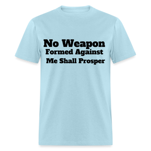 Adult Unisex  No Weapon Print T Shirt - powder blue