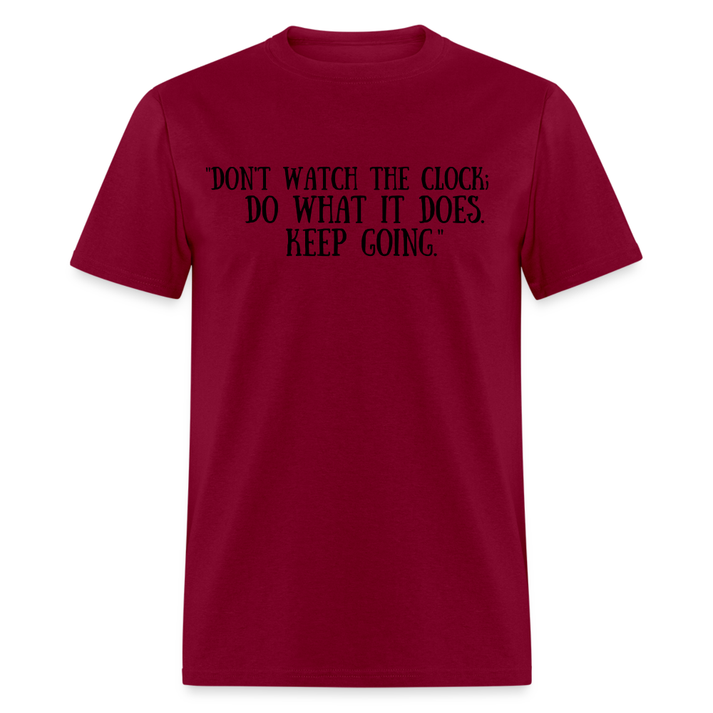 Unisex Classic  Watch the Clock Print T Shirt - burgundy