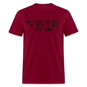 Unisex Classic  Watch the Clock Print T Shirt - burgundy