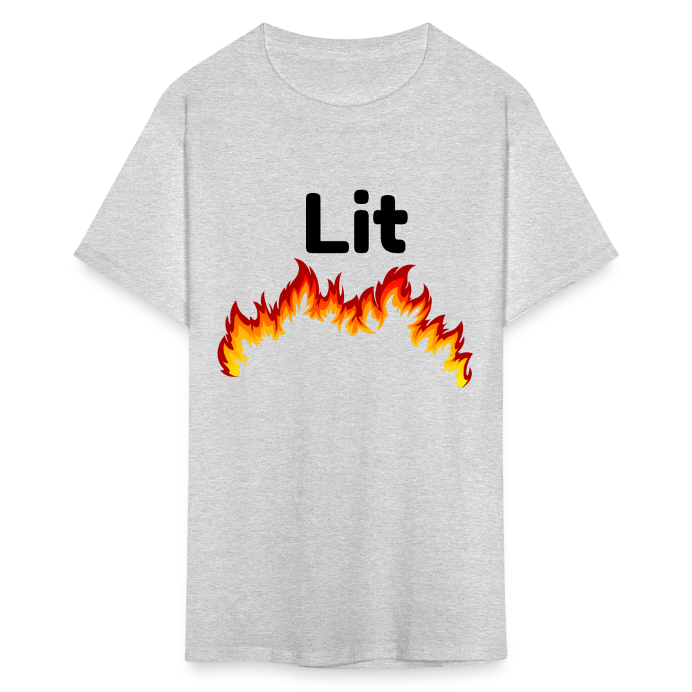 Unisex Lit Print T Shirt - heather gray