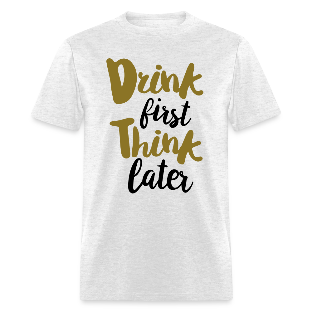 Unisex Drink Print T Shirt - light heather gray