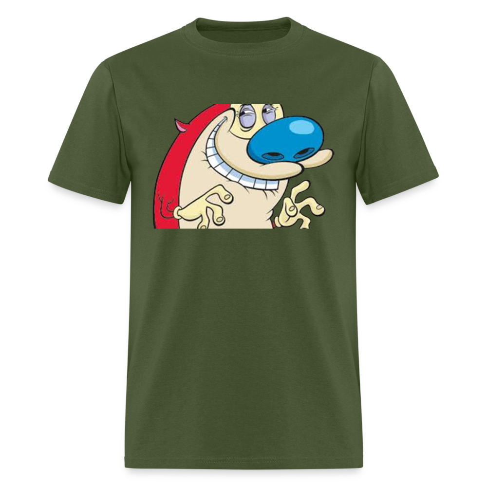 Unisex Ren & Stimpy Print T Shirt - military green