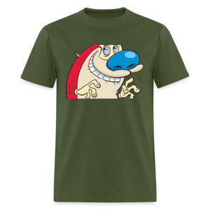 Unisex Ren & Stimpy Print T Shirt - military green